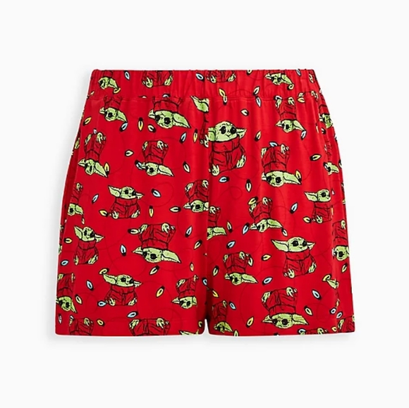 Torrid Red Green Baby Yoda Holiday Christmas Sleep Super Soft Shorts 2X 18/20 - Picture 5 of 6